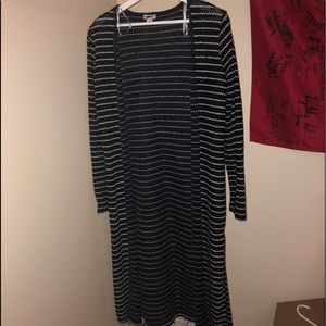Long Striped Cardigan
